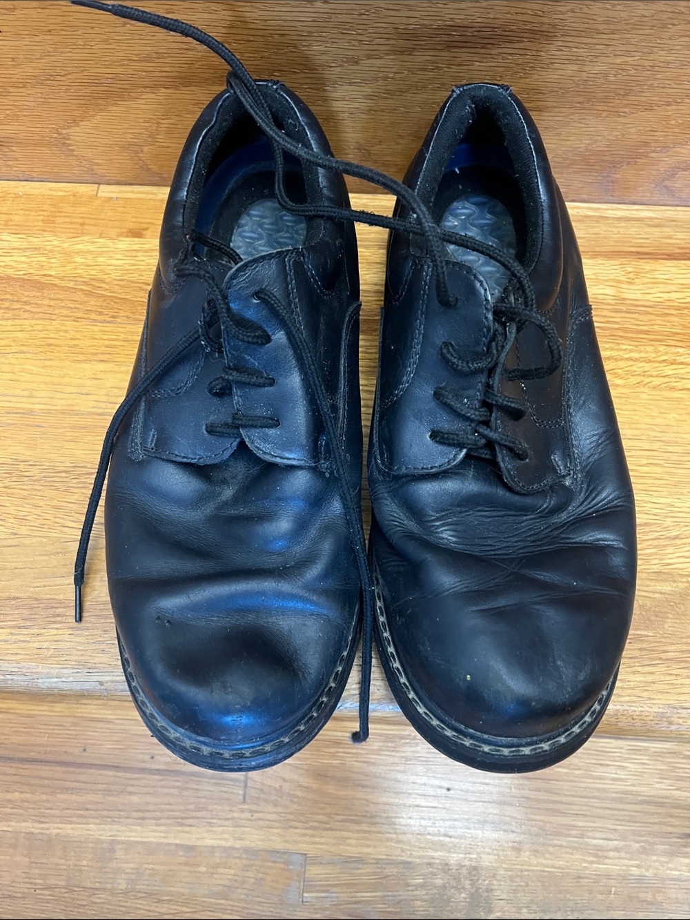 Dr. Scholl's Black Leather Lace-Up Derby Shoes